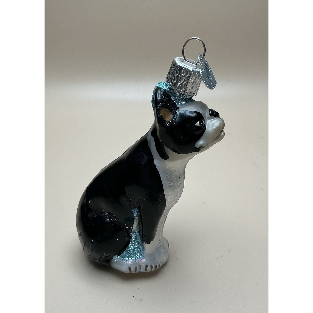 Old World Christmas Boston Terrier Glass Ornament 12290 No Box